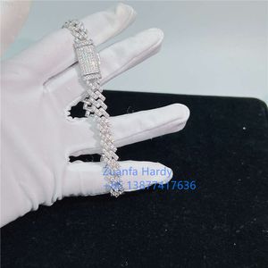 Pass Diamond Tester 8mm 10mm 13mm 15mm 925 High End Jewelry Cuban Moissanite Mens Bracelet