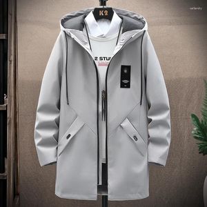 Giacche da uomo Giacca di media lunghezza con cappuccio Casual Versatile Tendenza Lunga Antivento Allentata Oversize Alta qualità