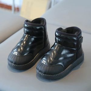 Stivali invernali da ragazza in cotone scarpe moda bambini ragazzi caviglia fondo morbido caldo stivale da studente argento nero rosa 231207