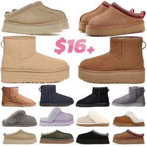 Ugg Ugglis Slippers Uggsboot Ug Ugh Uggz Tasman Slippers Diseñadora botas Tazz Designer Slides Women Platform Fluffy【code ：L】Ultra Mini Sneaker Woman Bottega Snow Winter Booties