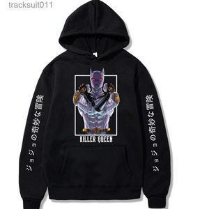 Herr t-shirts jojo bisarre äventyr mördare anime hoodie tröjor toppar meruem mode unisex long sles vinter l231208