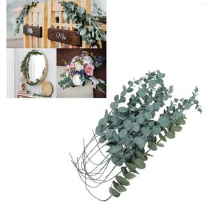 Dekorativa blommor 36st eucalyptus stjälkar livtro konstgjorda gröna blad diy blommor arrangemang bröllop bukett hem dekor