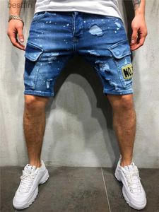 Calças de brim masculinas venda quente casual esportes denim shorts homem berda praia shorts verão moda estilo masculino bolsos buraco fino ajuste shortsl231208