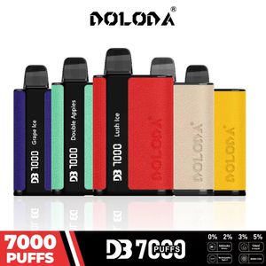 정통 DOLODA DB 7000 퍼프 일기 예산 vape 1.2OHM 14ml 유형 C 충전식 배터리 0% 2% 3% 5% 8 전자 담배 7000 퍼프의 맛