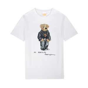 Ponyball Мужская дизайнерская классическая мужская футболка оригинального дизайна из чистой хлопчатобумажной ткани, гладкая мягкая рубашка-поло с медведем, свободная женская футболка, классическая рубашка S-2XL qiao
