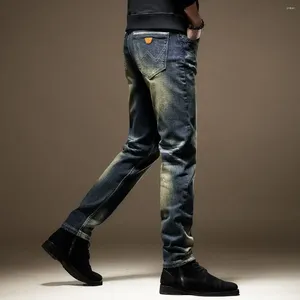 Men's Jeans Male Cowboy Pants Retro For Men Skinny Trousers Slim Fit Straight Tight Pipe Summer Autumn Clothing Y 2k Vintage Oversize