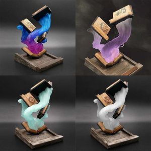 Decorative Objects Figurines Novelty Wizard Magic Dice Towe Moving Resin Dice Tower Sculpture Big Book Ornament Statues Home Decorations Game Tools 231207