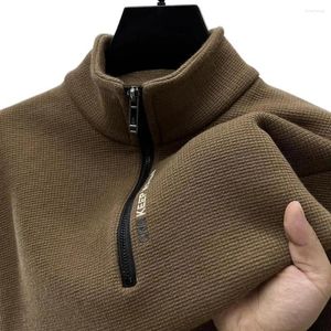 Men's Hoodies Soft Warm Men Sweatshirt Fall Winter Zipper Stand Collar Thick Pullover Knitted Sweater Fleece