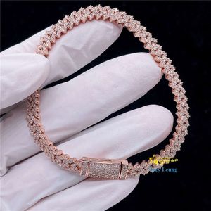 클래식 디자인 힙합 보석 5mm One Row Stone VVS Moissanite 다이아몬드 쿠바 팔찌 S925 아이스 아웃 쿠바 링크 팔찌 여성