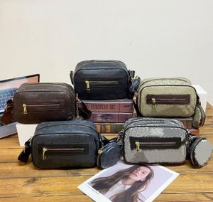 Herrkameraväska klassiska pu läder axelväskor för kvinnors lyxiga designers handväska pochette flera fickor mode tygväska messenger väska handväska