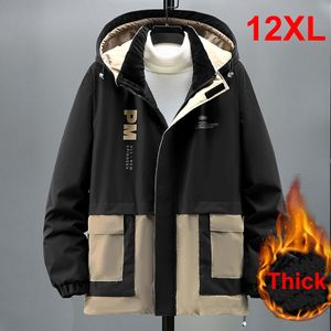 Herrenjacken Winter Parkas dicker warmer Jacke Coat Plus Size 10xl 12xl Fashion Casual Patchwork Männliche Windschutz Außenbekleidung 231207