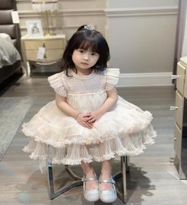Kinder Mädchen Brautkleider Baby Mädchen Spitze Druck Kuchen Kleid Mode Kinder Party Tutu rosa kleidung9787067
