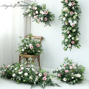 Dried Flowers Mori Floral Arrangement Green Plants Wedding Props Background Decoration Artificial Flower row Fake Plants Hanging Flower ball 231207