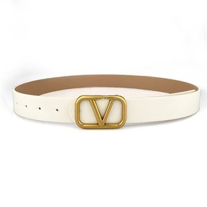 Luxury Designer Belt Fashion V Letter Buckle Pu Leather Belt 3,3 cm bredddesigners bälten Casual Belt Womens Girdle Midjebandbälten för människa och kvinnor