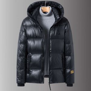 Graphene No Wash Glossy Extreme Cold Verdickte Schwarze Gold Paar Gänsedaunen Daunenjacke Für Herren Winter Kurze Kapuzenjacke