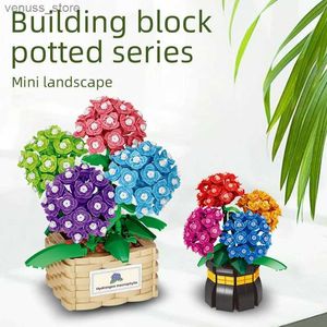 Blocks DIY Flower Bouquet Building Block Bricks Anime Figure Friends Flowerpot Kit Set Gift For Girl Friend Simulation Rose Toys R231208