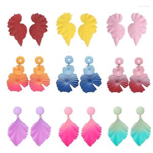 Dangle Earrings Wholesale Colorful Leaf Foliage Hanging Women's Gift Party Jewelry Accessories Individualized Fashion Dangling