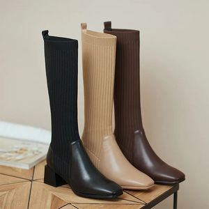 Stivali Calzino Stivali Donna Stivali alti al ginocchio per le donne Caldi Chelsea Alti Botas Inverno Sexy Tacchi alti Décolleté Piattaforma Chunky Go Boots 231207