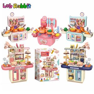 Kitchens Play Food Children Kitchen Toy Set Simulation Cooking Miniature Items with Light Spray Water Game Interaction Boys Girls Pretend Toys 231207