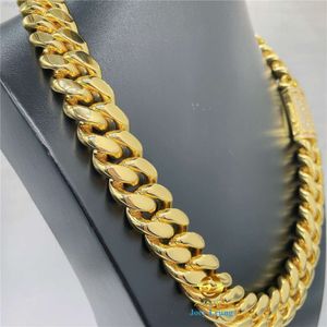 Hip Hop Jewelry Stainless Steel Chain Vvs Moissanite Diamond Lock Cuban Link Chain Necklace