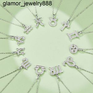 Pass Diamond Tester Zodiac Sign Mossanite Pendant Necklaces VVS Diamond Astrology Horoscope Moissanite 925 Sterling Silver for