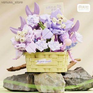 Blocks Romantic Rose Flower Bouquet Building Block Eternal Model Bosai Kit Plant Brick Home Decor Mother's Day Birthday Toys for Girls R231208