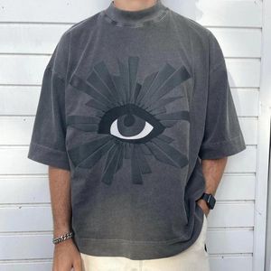 Erkek Tişörtleri Street Giyim Moda Marka Evi Hatalar Köpük Baskı Aşırı Tesis Edilmiş Gevşek Yaz Tee Üstleri T-Shirt Erkek Kadınlar