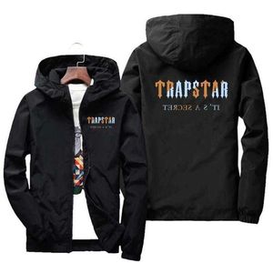 Trapstar Letter 인쇄 봄과 가을 남성 코트 새로운 캐주얼 스포츠 큰 남성 윈드 브레이커