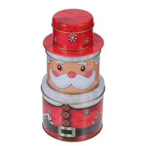 Bottiglie di stoccaggio Confezione regalo Regali di latta di Natale per imbottiture per calze Scatole per biscotti in latta con decorazioni da scrivania