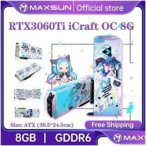 グラフィックカードmaxsun geforce rtx 3060ti icraft oc 8g gddr6 gpu 8nm nvidiaコンピューターPC 256bit DPX3ゲームビデオカードfl new drop deliv otj2u