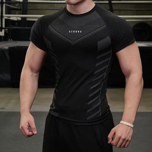 Men s Casual Shirts Gym T Shirt Men Quick Dry Running Compression Fitness Male Workout tights Short Sleeve Summer Sports T shirt 231208