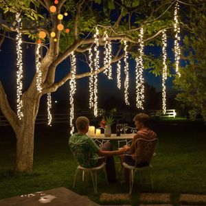 Weihnachtsdekoration, 4 x 2,5 m, anschließbare LED-Lichterkette für Hochzeit, Lichterkette, Weihnachtslichterkette, LED-Girlande im Freien für Gartenparty, Baum, Terrasse, Dekoration 231207