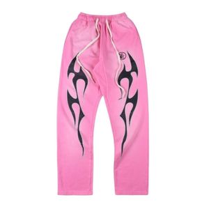 Hellstar Designer Pants Top Quality Men's Pants Mens Pants Women Pink Flame Pants Sweatpants Men jogger Fashion Street Casual Pants