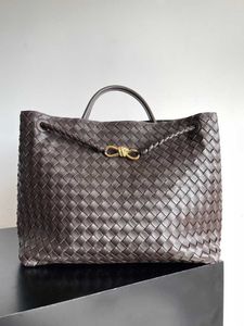 レディーモのデザイナーバッグBottegavveneta Totes Bags Leather Woven Handbags and Woven Womens Bag Large 45cmメタルバックルシープスキン織りシングルショルダーCA WNM1F