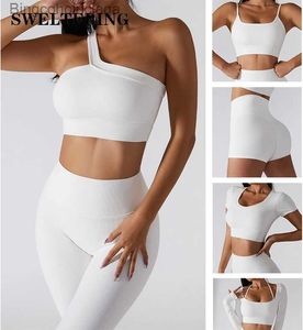 Women's T-Shirt Yoga Set Women Seamless Sport Set Sports Bra Long Sle Crop Top Sports Top Gym Leggings Yoga Shorts Workout Clothes For WomenL231208