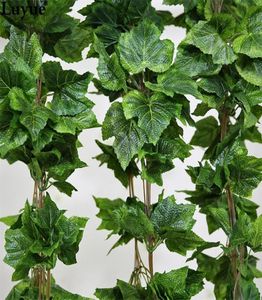 Luyue 10PCS Artificial Silk Grape Leaf Garland Faux Vine Ivy Indoor Outdoor Home Decor Wedding Flower Green Leaves Christmas 20111986736