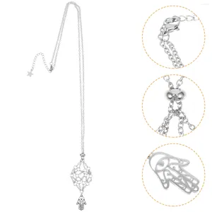 Pendant Necklaces Net Bag Necklace Mesh For Stones Crystal Holder Choker Replaceable Metal Cage Hand Kickstand