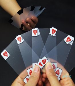 Whole54PCS Nuove carte da gioco da poker in PVC impermeabile trasparente Cristallo di plastica Impermeabile Wareable Resistente agli articoli Gambing3590050