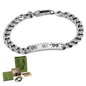 New Cool silver plated designer bracelets mens and womens couple charm bracelet Eotkp