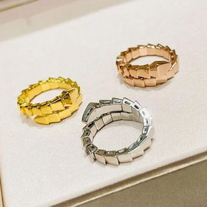 Tamanho 6 Anel serpentino Anéis embrulhados 18k Anéis de ouro 3 cores Anel de círculo de ouro de ouro rosa para Jóias de Jóias de Jóias Partidas Presente 1