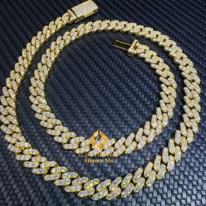 Hurtowa moda biżuteria biodra 8 mm złoto platowane 925 Silver One Row 5A cyrkon Diamond Out Bling Miami Cuban Link