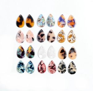 Charms Tortoise Shell Beads Acetate Acrylic Earring Drop Shaped Pendants smycken Fynd örhängen delar 22mmx14mm ACE256