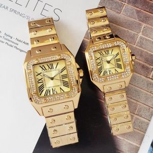 Relógios de moda todos os diamantes pulseira de quartzo movimento automático homens mulheres aço inoxidável relógio mecânico data automática deisgner montre de luxe com caixa