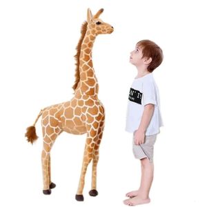 Bonecas de pelúcia tamanho grande girafa de pelúcia macio recheado animais realistas girafas boneca macia decoração de casa crianças presente de aniversário 231207