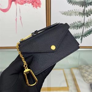 Fashion Keychains Card Holder Recto Verso Womens Mini Zippy Wallet Coin Purse Bell Belt Charm Key Pouch Pochette Accessoires 69431 301f