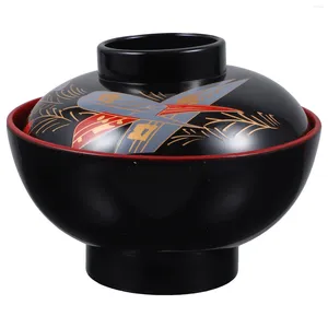 Bowls Kitchen Japanese Lidded Soup Bowl Traditional Style Rice For Restaurant Miso Flower