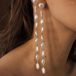 Accessori classici Creative Orecchini che gocciolano Eleganza Cairo colonne Umine perle di acqua dolce Long per le donne