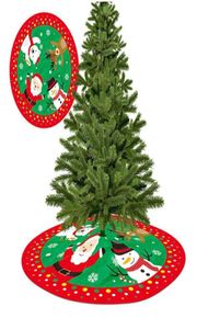 クリスマスの装飾の木の装飾丸い雪だるまサンタエルクプリントスカートエプロン床カーペットクリスマスマット3971751