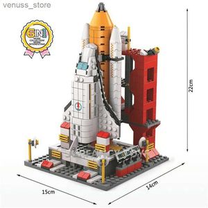 ブロック1000pcs航空スペースポートモデルシャトルスペースロケット発射センタービルディングブロック建設宇宙船ブリッククリエイティブおもちゃR231208