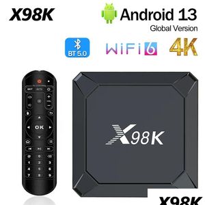 Android TV Kutusu X98K 13 Akıllı WiFi 6 Rockchip RK3528 2G 16G 2.4G 5G DUA BT 5.0 16GB 4GB 32GB SET Üst Medya Oyuncu Damlası Teslimat Elektro DHGXB